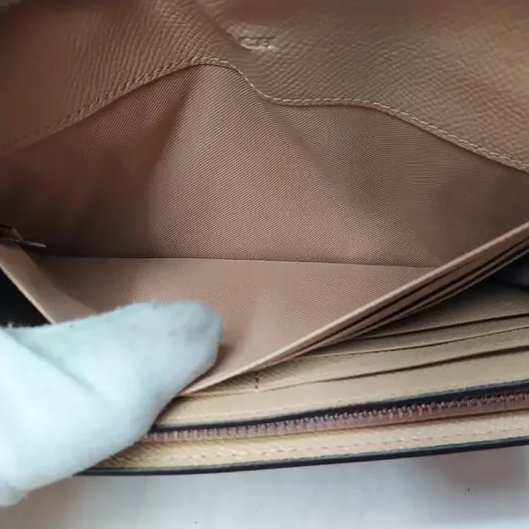 Coach Gold Leather Glitter Credit Card Bifold Wallet - Picture 15 of 16